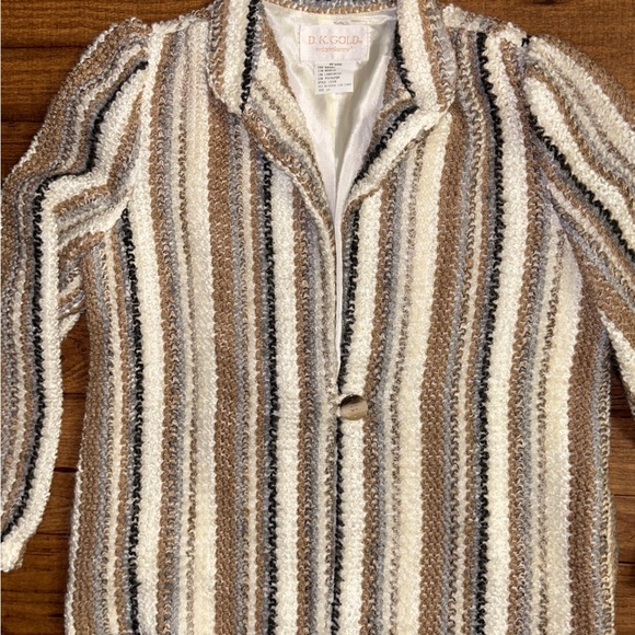 D.K. Gold by Donnkenny • Mohair/Lambswool • Striped • Beige/Brown/Grey • Jacket - Picture 12 of 14
